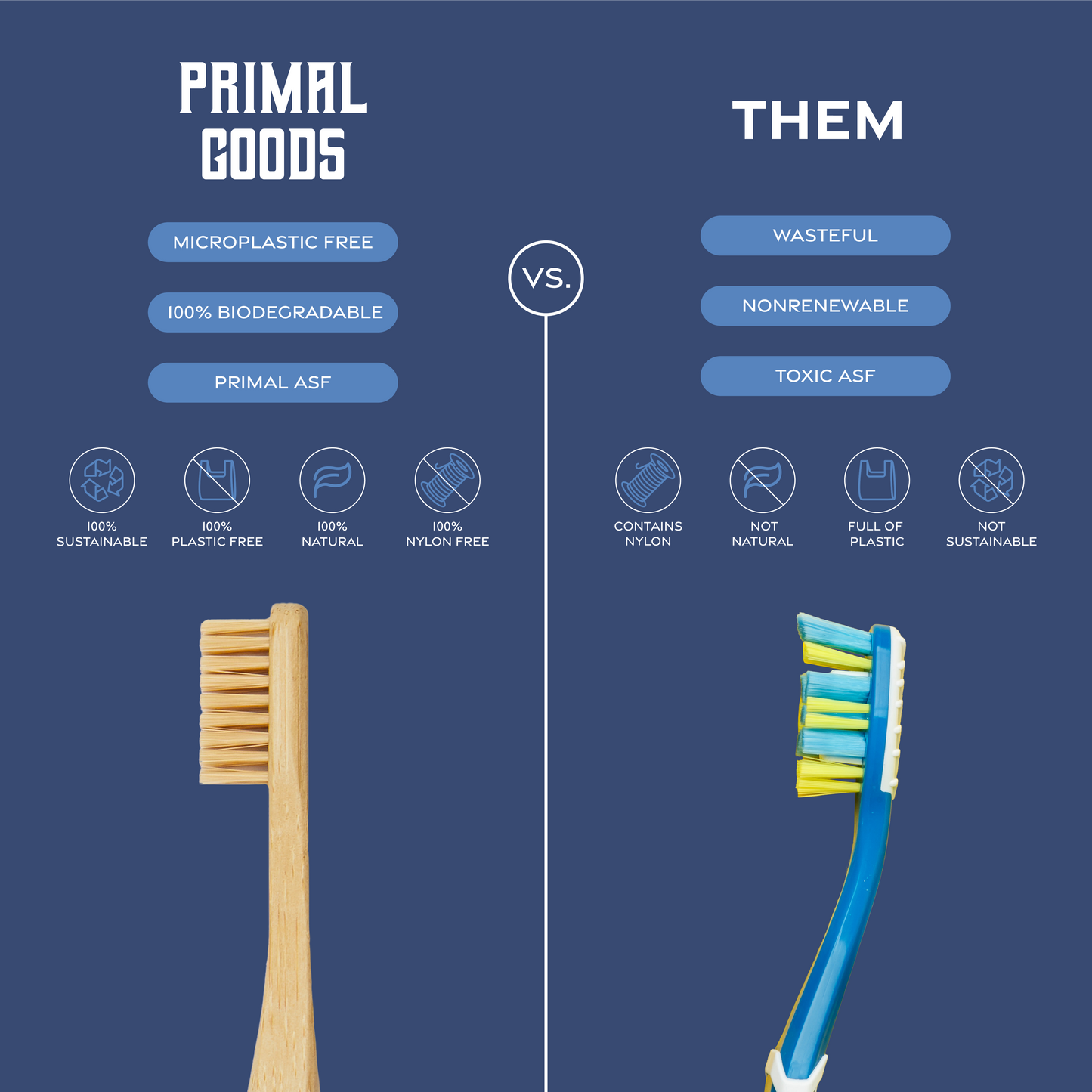 Premium Bamboo & Boar Bristle Tooth Brush- (4-pack) Microplastic Free, Biodegradable